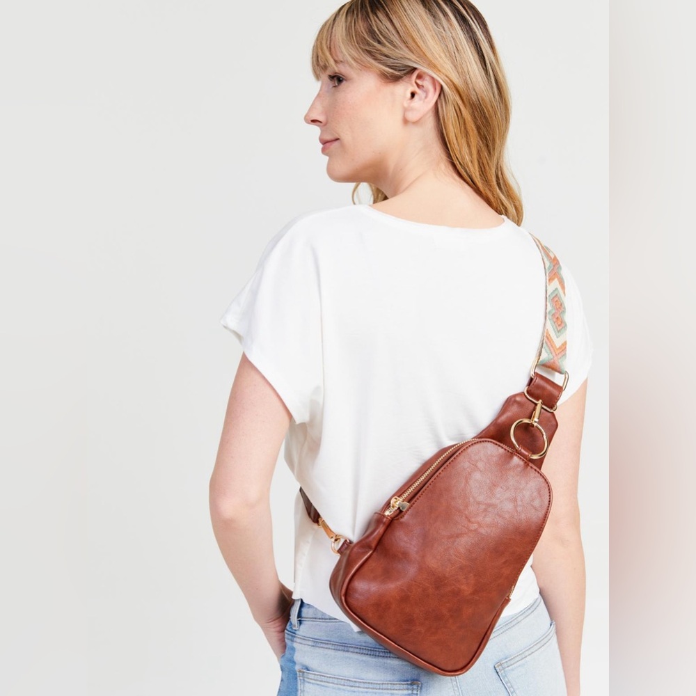 Aztec Sling Mini Backpack, Brown - image 2